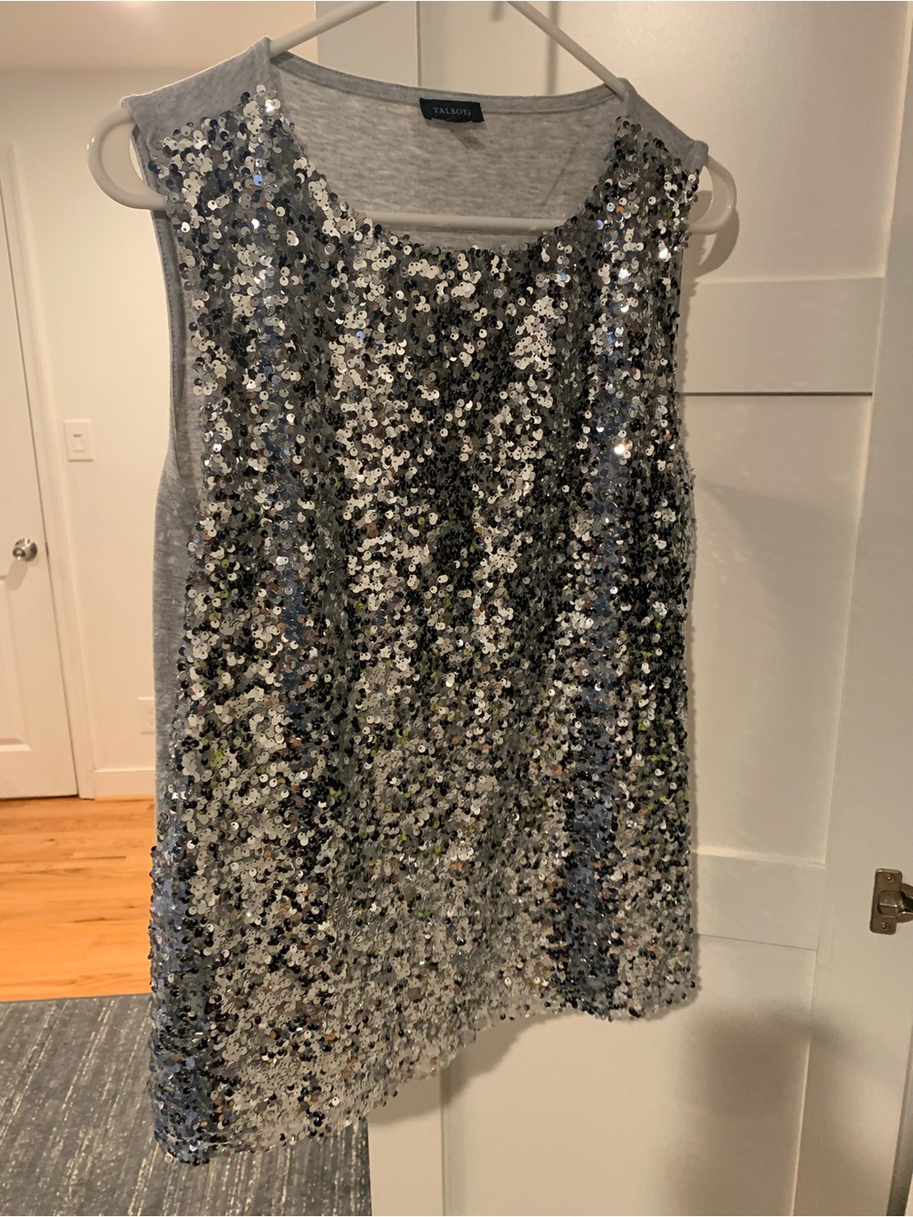 Talbots Silver Sequin Tank Top